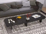 Modern Black Wooden Nesting Coffee Table Set, 70.86" Extendable Splicing Center Table for Living W2295P365033