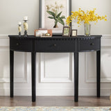 U-Style Distinctive Features of Pine Veneer Console Table with Vertical Stripe Drawer Fronts and N711P173099B