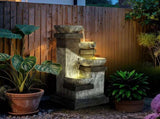 Outsunny 33.5" Outdoor Water, 4-Tier Floor Standing Resin Cascading Bowls Waterfall W2225P485602