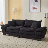 Corduroy Sofa Sleeper Couch Loveseat Sofa with Pillows Comfy Upholstered Deep Seat Sofa for W676P184130