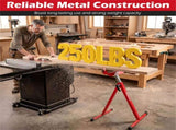 2-Pack Heavy Duty Metal Folding Roller Stand with Edge Guides Portable Woodworking Support - Red 35567362