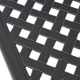 Outdoor Modern Aluminum Dining Table with Woven Accents, Antique Matte Black 65144.00BLK