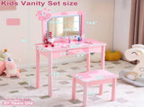 Pink MDF solid wood legs, spray paint silkscreen printing, cow pattern, 1-drawer children's 02786940