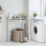 White bathroom cabinet, bathroom storage rack 49442676
