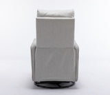 038-Cotton Linen Fabric Swivel Rocking Chair Glider Rocker Recliner Nursery Chair With Adjustable W527134470