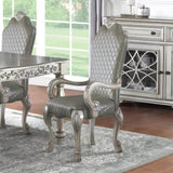 Grey and Vintage Bone White Arm Chairs B062P182716
