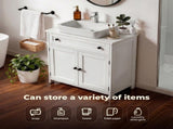 1-Drawer 2-Door Bathroom Vanity Bathroom Cabinet Washbasin Not Included 23.62*11.81*23.62in White 77602826