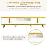 ON-TREND Luxury Minimalism TV Stand Open Storage Shelf for TVs Up to 85", Entertainment Center WF320395AAK