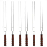 6Pcs Stainless Steel U shaped Barbecue Fork Skewers with 2Pcs Silicone Baking Oil BBQ Brush 19665032