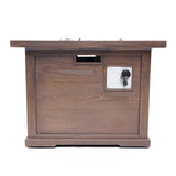 Patio Outdoor 24'' H x 32'' W Square Gas Burning Concrete Fire Pit Wood Pattern - Brown - 40,000 BTU 61907.00-40K