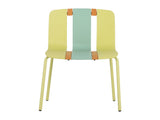 Summer - 4-Pack Modern Striped Color Block Chairs Indoor/Outdoor PP Plastic Seat & Sturdy Metal W3450P322861