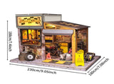 3d wooden puzzle for adults Moto Repair Garage book nook with lights model kit dollhouse DIY 49292481