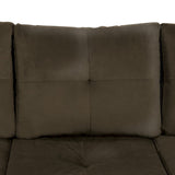 ZNTS Unique Style Coffee Color 1pc Reversible Sofa Chaise Microfiber Fabric Upholstered Track Arms Tufted B01154011