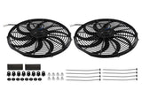 2X 16 IN Electric Radiator Cooling Slim Fan Assembly 12V 120W Universal Fitment 53338219