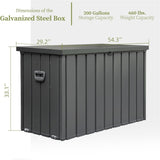 ZNTS 200 Gallon Outdoor Storage Deck Box Waterproof, Large Patio Storage Bin for Outside Cushions, Throw W1859P145360