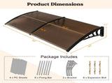 Outdoor Overhang Awning for Sunlight Rain Snow Wind Protection 82845059
