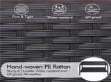 Outdoor Wicker Coffee Table with Storage Shelf, Black 89357146