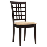 Cappuccino and Beige Lattice Back Side Chair B062P153705