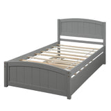 Twin size Platform Bed with Trundle, Gray WF194304AAE