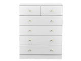 White particleboard with a textured melamine finish, 66*40*111cm, 42 drawer cabinet, matte gold 30910950