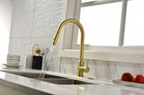 Touch Kitchen Faucet with Pull Down Sprayer-Brushed Gold 12755928