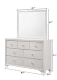 1pc Modern Glam Style White Finish Glam Seven Drawer Dresser Embossed Crocodile Pattern Wooden B011P217894