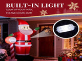 8.2FT Lighted Christmas Inflatable Decoration, Inflatable Santa with North Pole Road Sign, Funny 52233352