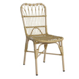 Outdoor PE Wicker Patio Dining Chairs Set of 2,Outdoor Rattan chairs for Backyard,Poolside,Garden, N762P236148N