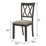 Beige and Weathered Grey Cross Back Side Chairs B062P182726