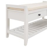 ZNTS TREXM Shoe Rack with Cushioned Seat and Drawers, Multipurpose Entryway Storage Bench WF195386AAK