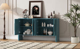 TREXM 4-Door Large Storage Retro Sideboard with Adjustable Shelves and Long Handles for Kitchen, N715P190423M