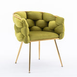 Luxury modern simple leisure velvet single sofa chair bedroom lazy person household dresser stool W117067863