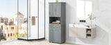 Tall Bathroom Cabinet with Laundry Basket, Large Space Tilt-Out Laundry Hamper and Upper WF323481AAE