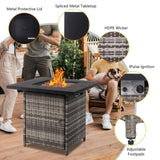 ZNTS 28-Inch Fire Table,50000 BTU Gas Firepit with Volcanic Stone Black 53574282