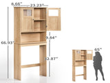 2-Door 3-Shelf MDF Toilet Cabinet with Melamine Finish Bathroom Vanity 23.23*8.66*66.93in Oak 04430980