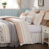 9 Piece Cotton Percale Comforter Set Blush King B03597158