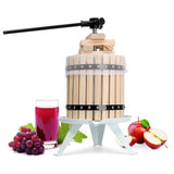 3.17 Gallon Fruit Wine Press, Solid Wood Basket Wine Making Press with 6 Blocks, 12 Liter Cider 96596978