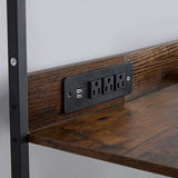 Coffee Bar Cabinet with Power Outlet, Industrial Buffet Cabinet with LED Strip and Glass Holder, W1705P179846