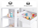 Kids Vanity with Storage, Kids Vanity Table and Chair Set with Tri-Fold Mirror, Extra-Wide Kids 81344517