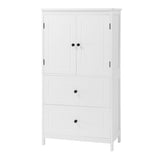 ZNTS Bathroom Storage Cabinet, Cabinet with Two Doors and Drawers, Adjustable Shelf, MDF Board, White 98836434