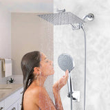 Chrome Shower Head, 10 Inch High Pressure Rainfall Shower Head/Handheld Shower Combo with 11 Inch W121960348