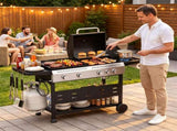 3-in-1 Outdoor Gas Grill, 48000 BTU 5-Burner Propane BBQ Grill with Flat Top Griddle & Side Burner, 31602193