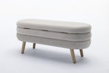 036-Velvet Fabric Storage Bench Bedroom Bench With Wood Legs For Living Room Bedroom Indoor,Light W527121988