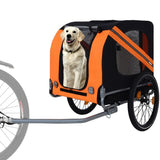 Large Folding Bike Trailer Dogs 120LB Capacity All-Terrain Pet Carrier, Durable Steel Frame W1364P268355