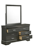 Modern 6 Drawer Dresser made with Wood in Gray 733569231058