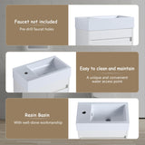 18'' Floating Wall-Mounted Bathroom Vanity with White Resin Sink & Soft-Close Cabinet Door W99936243