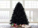 5ft Black Christmas Tree with 250 White LED Lights, 1076 Tips PEPVC Artificial Tree for Halloween & 78139816