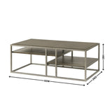 ZNTS Padena Metal Frame Wood Living Room Coffee Table with Shelf T2574P164650