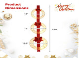 Christmas Wreath Set 3 Festive Wreaths with 450 LEDs, Red Ribbon, IP44 Weatherproof, No Assembly, 08194404