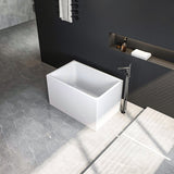 43" Acrylic Freestanding Bathtub ,Spacious rectangle Shape, Gloss White Finish, Chrome Overflow & W1675P225125